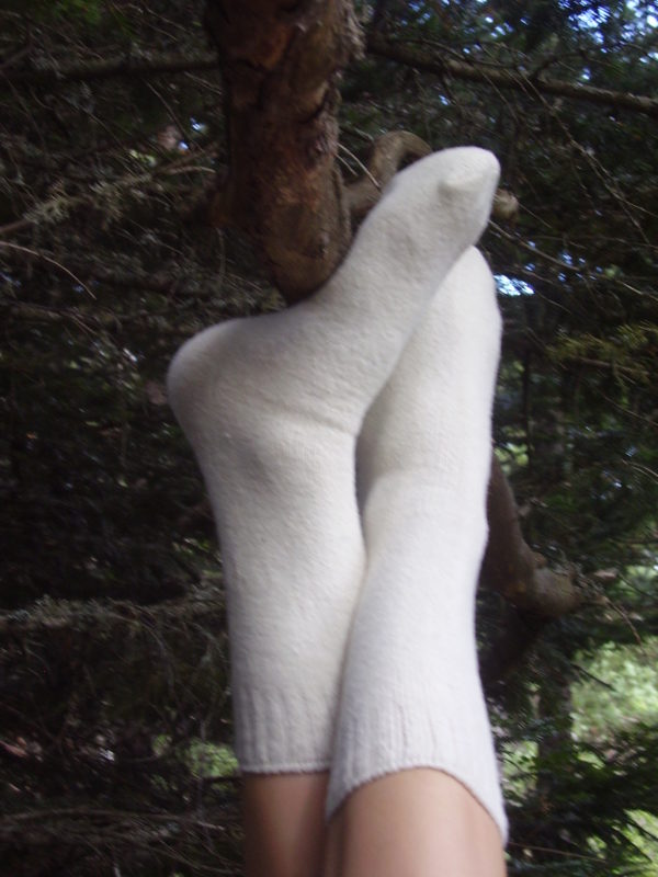 calcetines blancos de lana